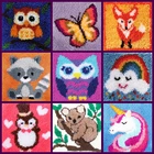 Мультяшные животные защелка крючок ковер Knooppakket DIY Kitкошка защелка крючок Единорог рукоделие ковер аксессуары Стич защелка крючок подушка