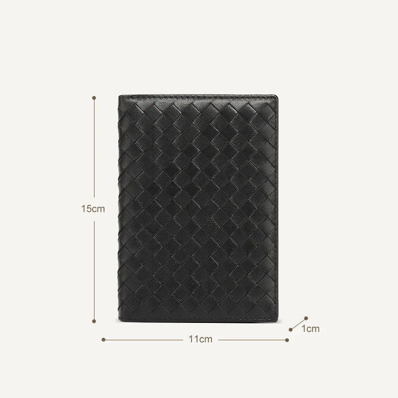 Authentic Leather Weave Passport Wallet Multi Card Slot Luxury Brand Simple Fashion Ultra-Thin Sheepskin Document Package 2021