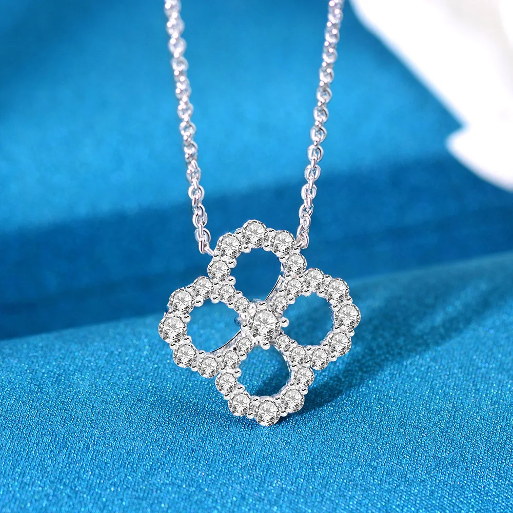 

Solid 925 Sterling Silver Creative Bunge Bedstraw Herb Pendant Necklace for Women Wholesale Fine Jewelry