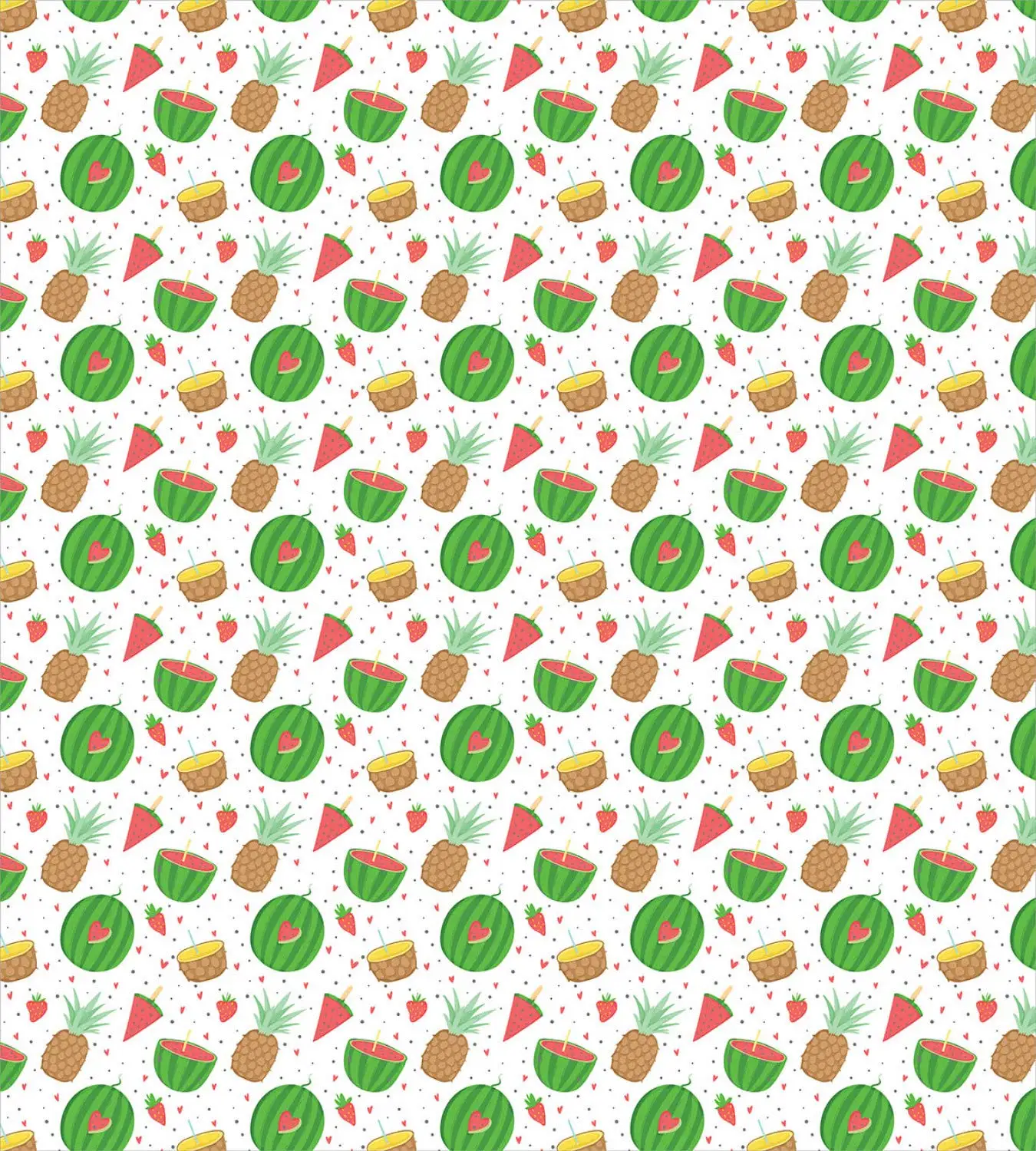 Тропический пододеяльник набор свежие экзотические фрукты мини сердца и горошек