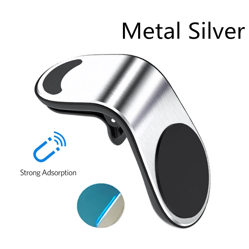 Metal Silver Rock металлический магнитный автомобильный держатель для телефона для iPhone samsung Xiaomi 360 Air Магнитный стенд в автомобиль gps - Цвет: Metal Silver