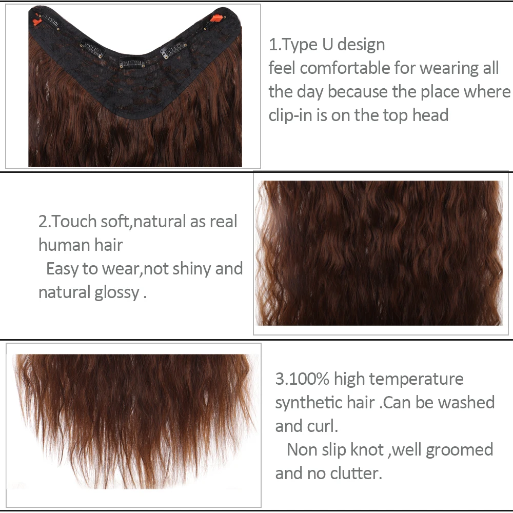 Женские аксессуары для волос WEILAI удлинитель с V образным вырезом синтетические