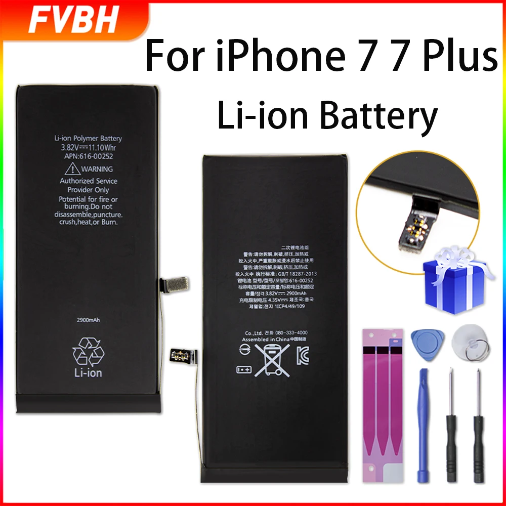 1 шт. литиевая батарея для iPhone 7 7Plus Высокая реальная емкость нулевой цикл 6 6s 6plus Plus