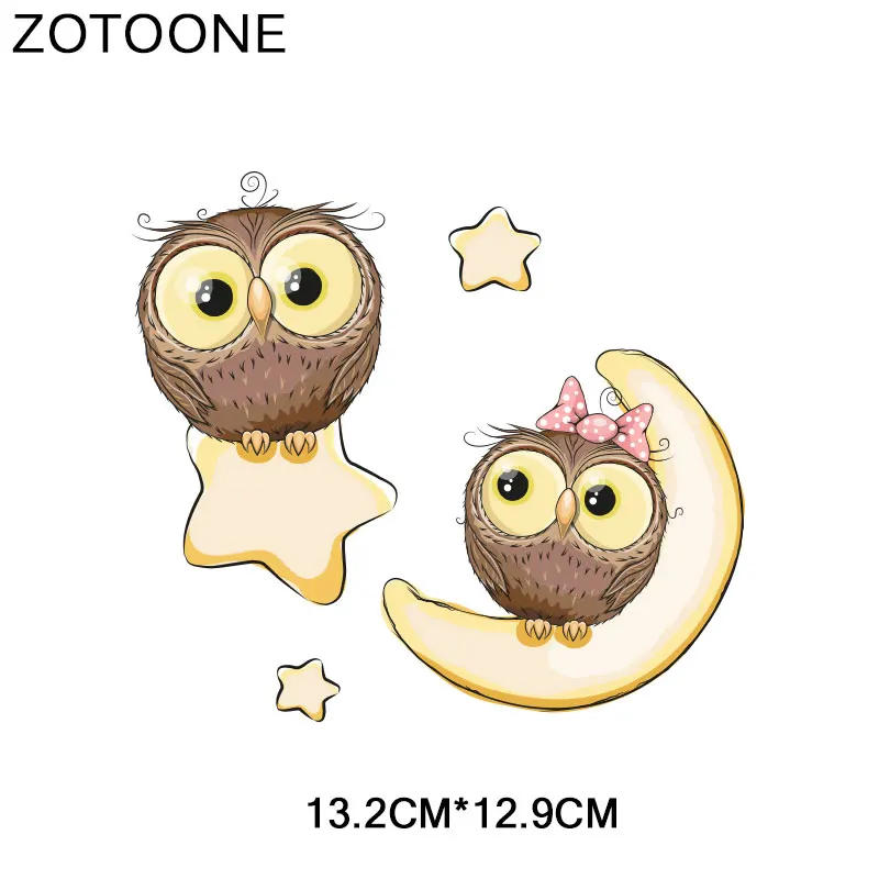 ZOTOONE Милая музыкальная нашивка в виде совы, наклейки в виде животных, железные наклейки для одежды, футболки, аксессуары, аппликация, сделай сам, теплопередача G
