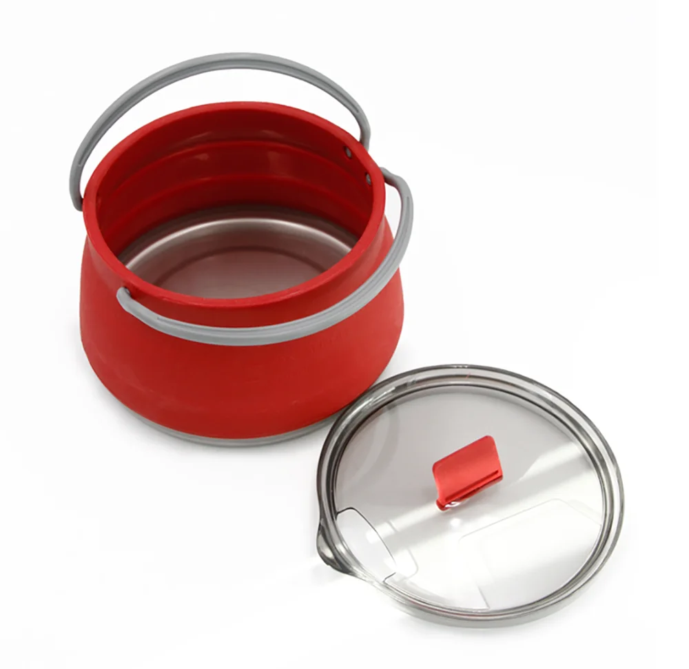 чайник складной селикон Портативный Силиконовый 1 л котел для улицы из