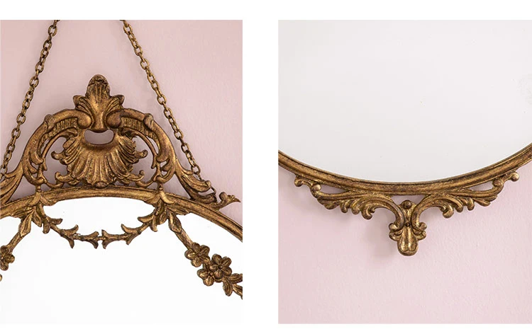 Европейское винтажное настенное зеркало с кружевным узором в стиле ретро