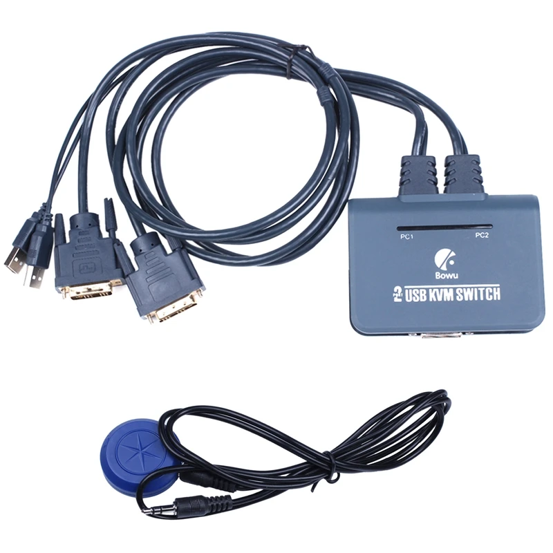 2 порта Usb 0 в 1 выход Dvi Kvm переключатель коробка с o Видео кабелем для монитора