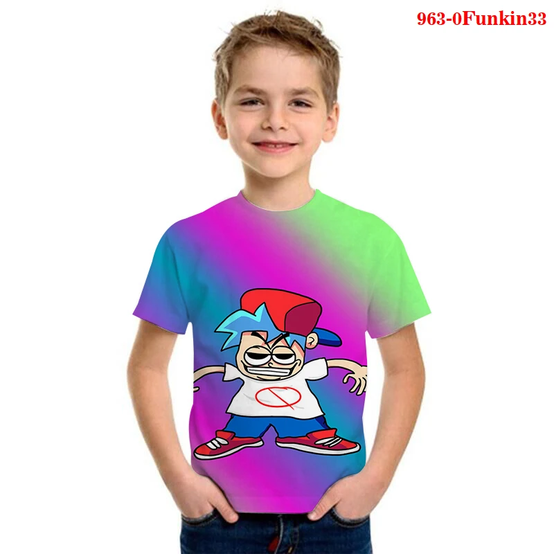 

Kids T Shirt 2021 Kawaii New Game Friday Night Funkin TOPS Kids Fun Summer Short Sleeve T Shirt Boys & Girls Casual Clothing