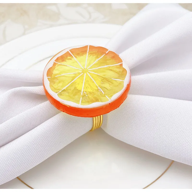 Pаспродажа 24/за штуку Бесплатная доставка Новый Lemon ломтик отель салфетка для посуды пряжка кольца для салфеток фрукты рот полотенце кольцо оптовая пр...