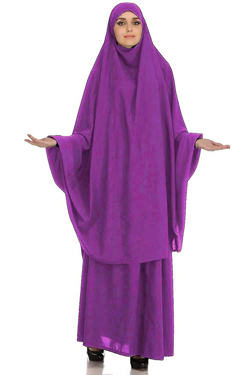 Молитвенная одежда Рамадан, 2 штуки, наборы, мусульманская Паранджа, абайя, Женский хиджаб, платье, паранка, Niqab, длинный химар, кафтан, джилба...