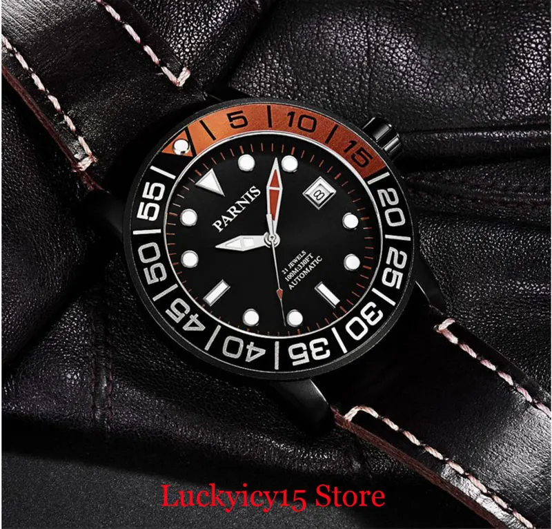 Мужские наручные часы PARNIS с автоматическим механизмом 42 мм|Мужские механические