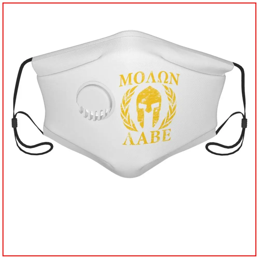 

Molon Labe Spartan Trojan Helmet Laurels Design Kids Men Women face mask Fashion Cycling Large Facemasks