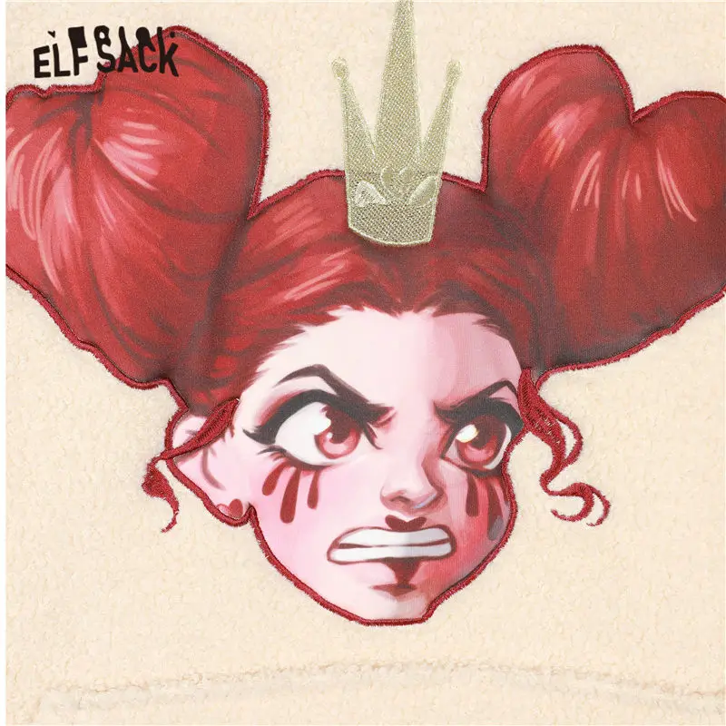 

ELFSACK X NEIMY Harajuku Teddy Lazy Casual Oversize Hoodies Sweatshirt Women,2020 Autumn ELF Korean Female,Basic Daily Warm Top