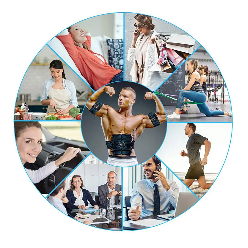 

Abdominal Muscle Stimulator Intelligent Trainer 6Pack Total Abs Fitness Equipment Gear Muscles At Home USB Charged Gym