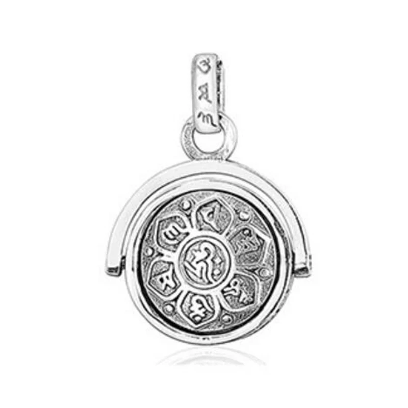 Pendant 1 BALMORA, 925 пробы, серебро 360, быстрое вращение, шесть слов, подвески «Сутра» и цепочка для мужчин и женщин, ювелирные изделия, подарок, Ins стиль, подвеска - Окраска металла: Pendant 1