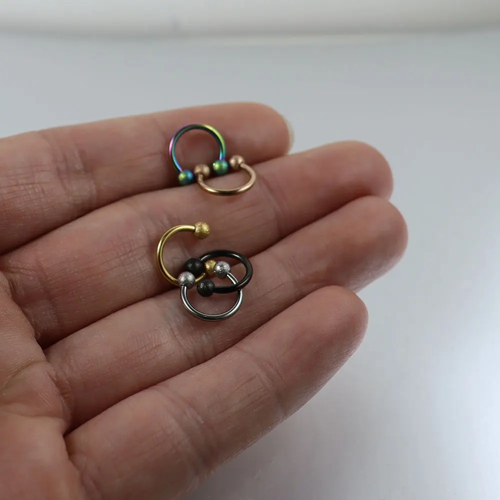 2 шт./лот 16 г блестящая Подкова соска сережки нос кольцо для козелка серьги