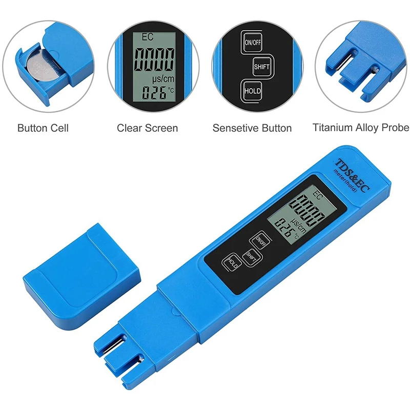 Измеритель температуры TDS EC тестер 3 в 1 инструмент для измерения проводимости и