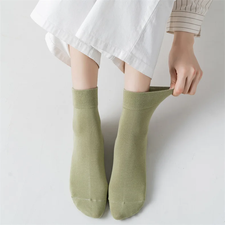 

10 Pair Women's Solid Color Socks In Summer Thin Casual Breathable Socks Trend Breathable Cotton Women Socks Wholesale