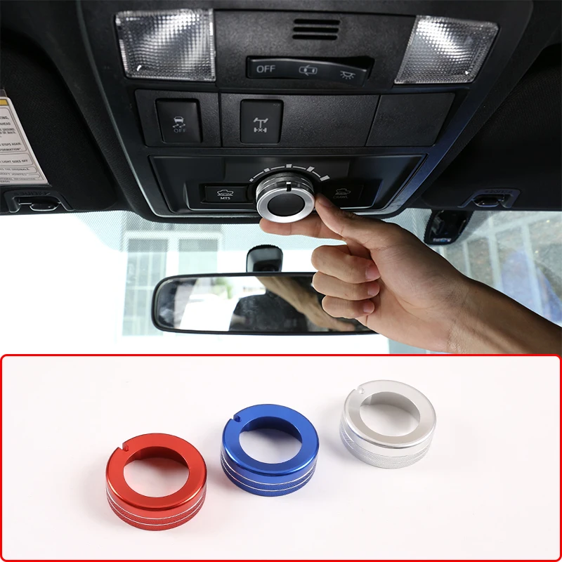 

1pcs Aluminum Alloy Car Front Roof Reading Lamp Knob Cover Decorative Ring For Toyota Tacoma 2016-2020 Car Interior Accessories