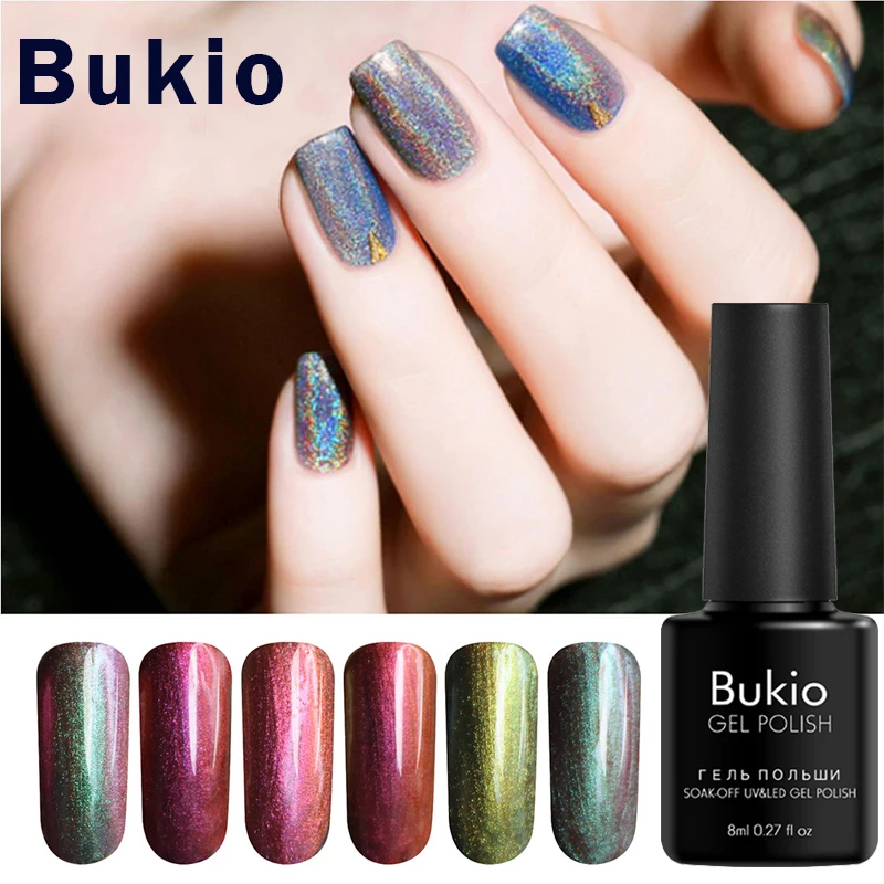 Bukio 8 мл Лак для ногтей хамелеонический голографический блеск жемчужины дизайна
