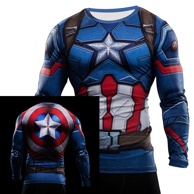 

Men Superhero The Flash Compression T shirt Tights Men Quick Dry Workout Fitness Long Sleeve T-shirts Clothing Tees