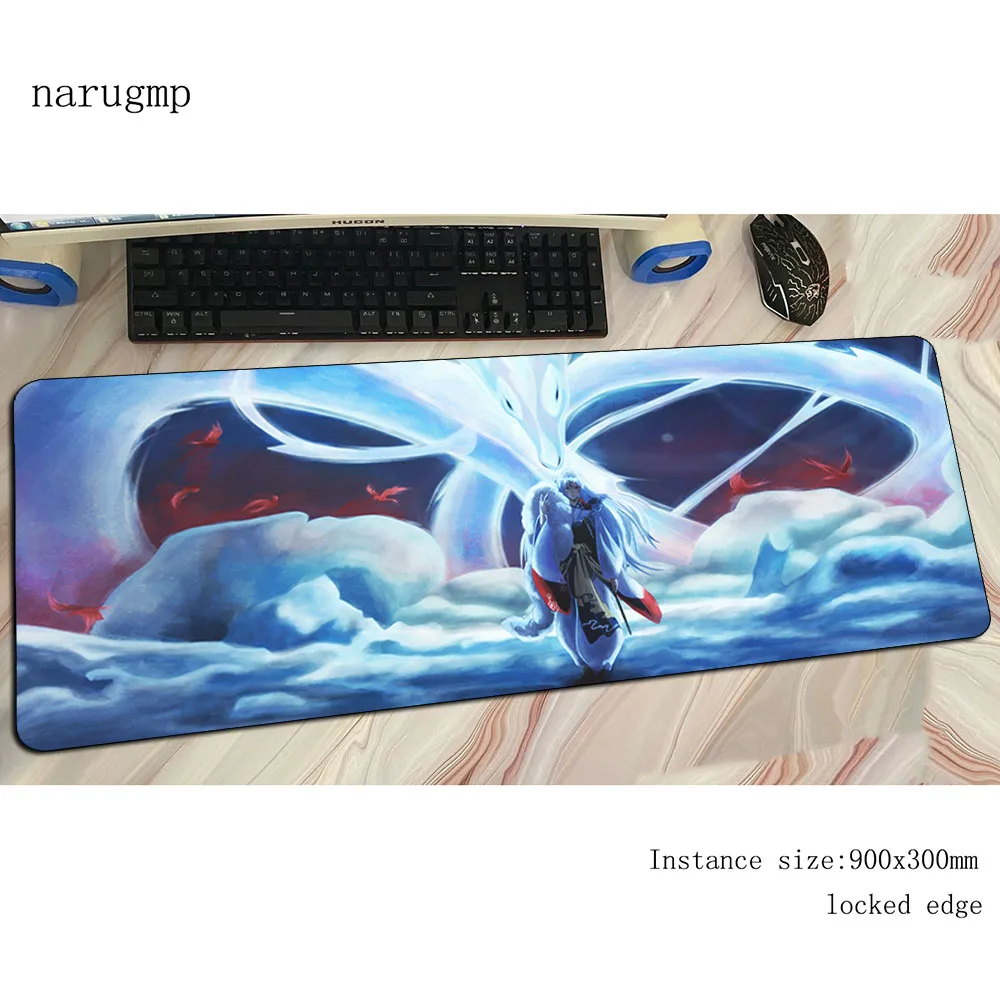 

inuyasha mouse pad 900x300x4mm mousepads anime best gaming mousepad gamer thick large personalized mouse pads keyboard pc pad