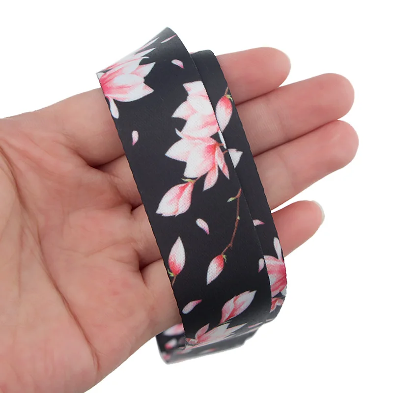 

CB645 Cherry Blossoms Women Keychain Neck Strap Lanyards for keys ID Card Passport Gym Cell Phone USB Badge Holder