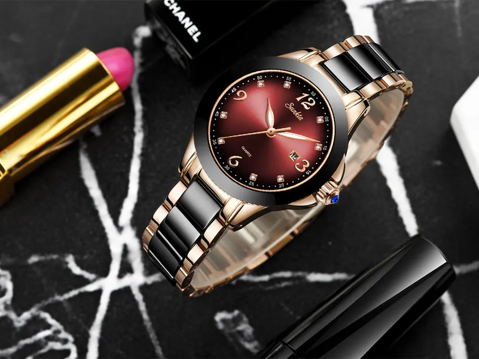 SUNKTA Fashion Women Watches Rose Gold Ladies Bracelet Watches Reloj Mujer 2019New Creative Waterproof Quartz Watches For Women