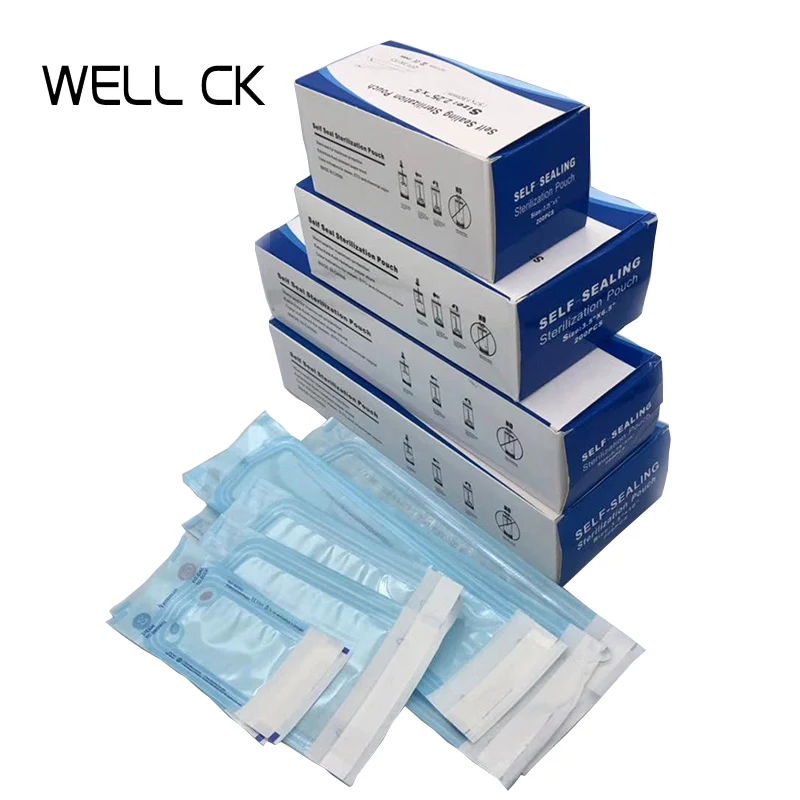 

200pcs/Pack Dentista Self Sealing Sterilization Pouch Dentistry Medical Grade Paper+CPP/PET Film Odontologia Dental 57*130mm