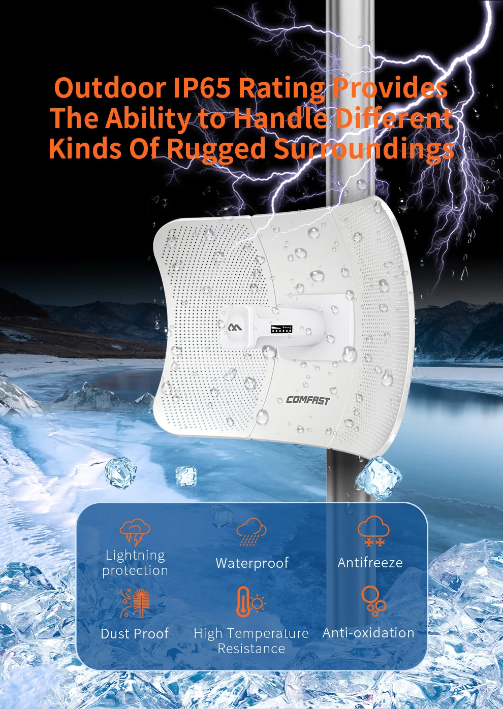 COMFAST 25KM 900Mbps 5.8G Outdoor Long Range Wireless AP Bridge WIFI CPE Access Point 26dBi Antenna WI-FI Nanostation CF-E319A