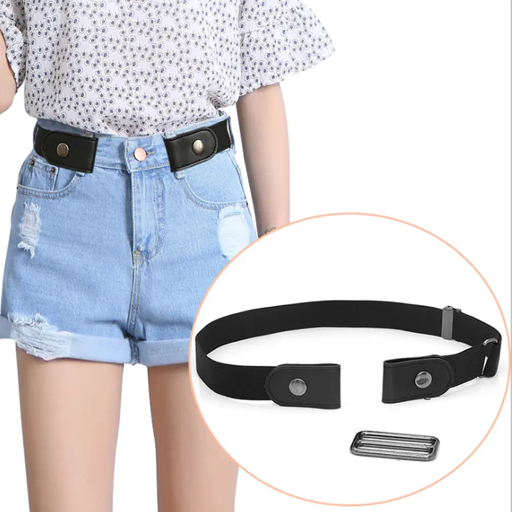 Новый Невидимый эластичный пояс без пряжки стрейч для женщин мужчин джинсы