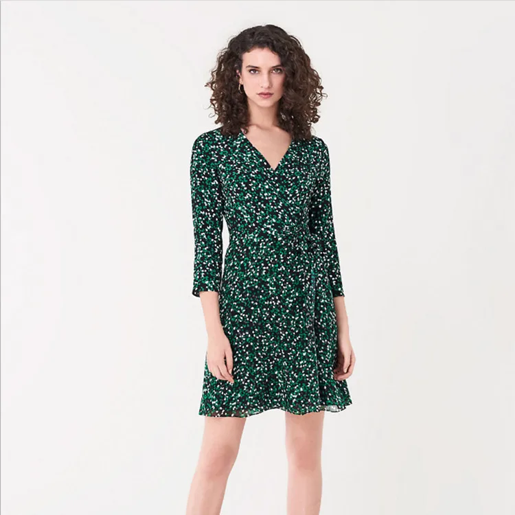 

New women's dress in summer 2020 with waist down and thin bandage Chiffon Skirt