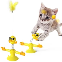 cat windmill toy creative interactive feather stick spring teasing pet interactive toys for cats catnip feather pet supplies