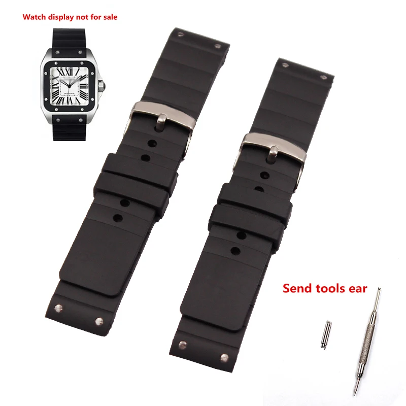 Наручные часы аксессуары для наручных часов Cartier Santos W20121U2 силиконовый ремешок
