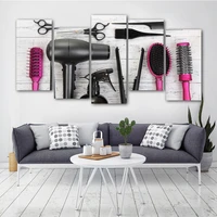 5 panels hairdressing tools canvas paintings modular wall decor wall art pictures for living room posters modern home decor