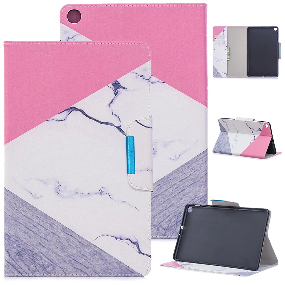 

Чехол для Samsung Galaxy Tab S5e 10,5 дюймов T720 T725 с отделением для карт, откидной чехол из искусственной кожи с рисунком и подставкой, тонкий противоуда...