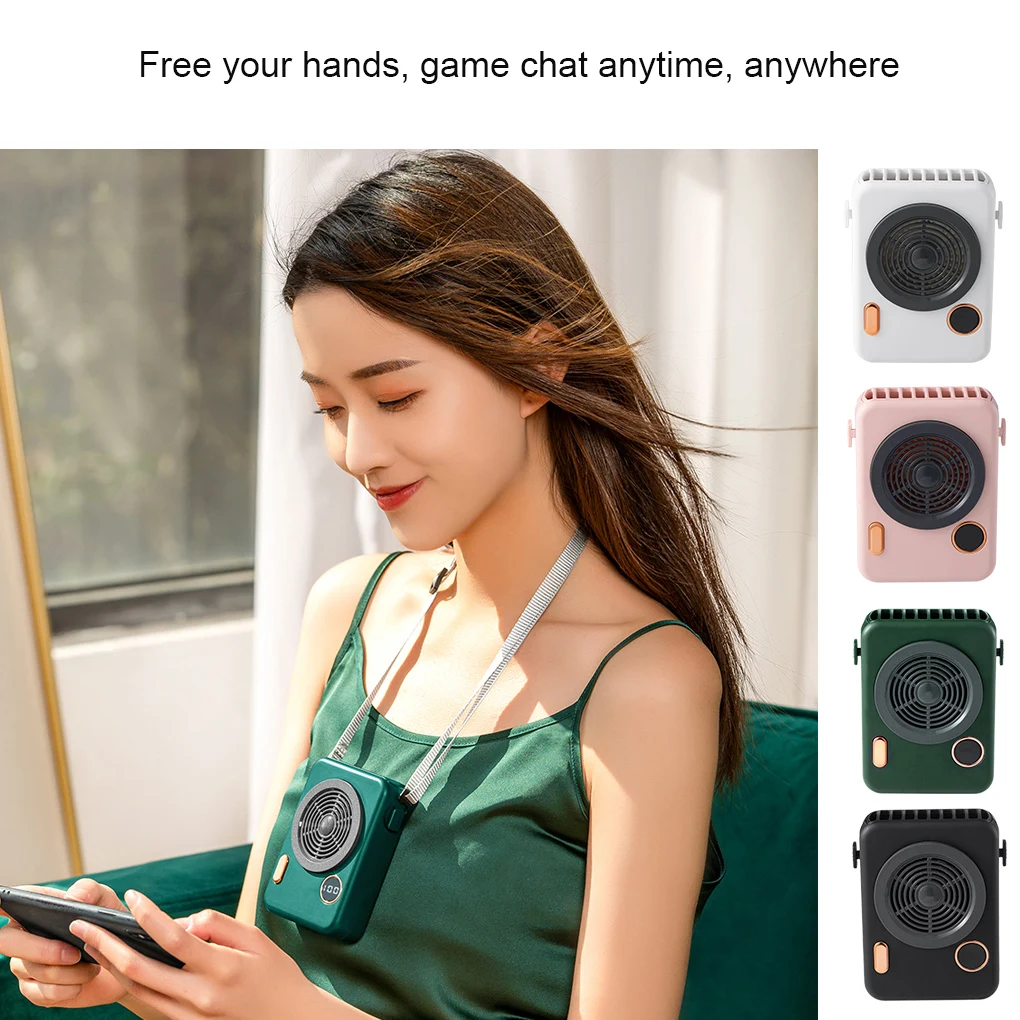 

Newest USB Portable Personal Hanging waist Fan With Recharge Battery Ultra quiet Wearable Electric Fan handheld Air Conditioner
