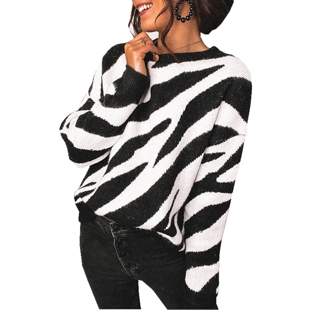 

Модные свободные свитера в Корейском стиле с черными полосками, женские зимние пуловеры в стиле хип-поп с длинным рукавом, уличная одежда, в...