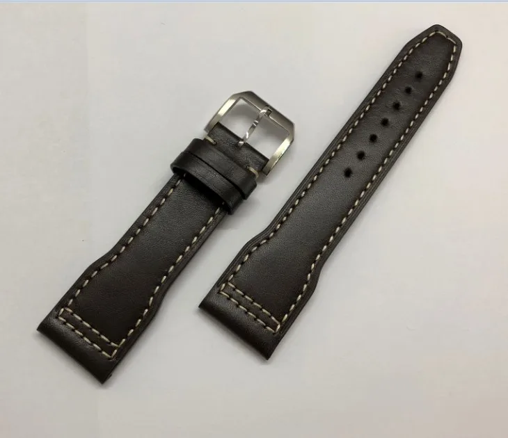 

22mm 100% Genuine leather coffee color strap with Stainless steel Pin buckle Watch accessories BD19-20