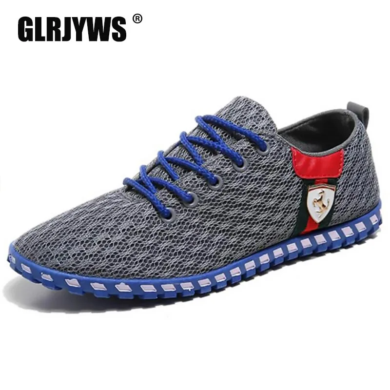 

Мужские сетчатые туфли, дышащие лоферы, без застежки, плоская подошва, повседневная обувь для вождения, кроссовки