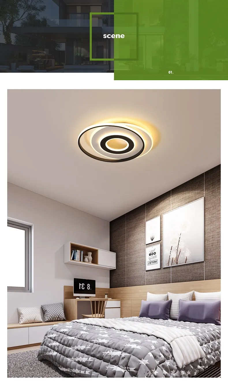 Круглая современная люстра освещение черный и белый блеск люстры ledLamp для гостиной спальни кухни Светодиодная потолочная люстра