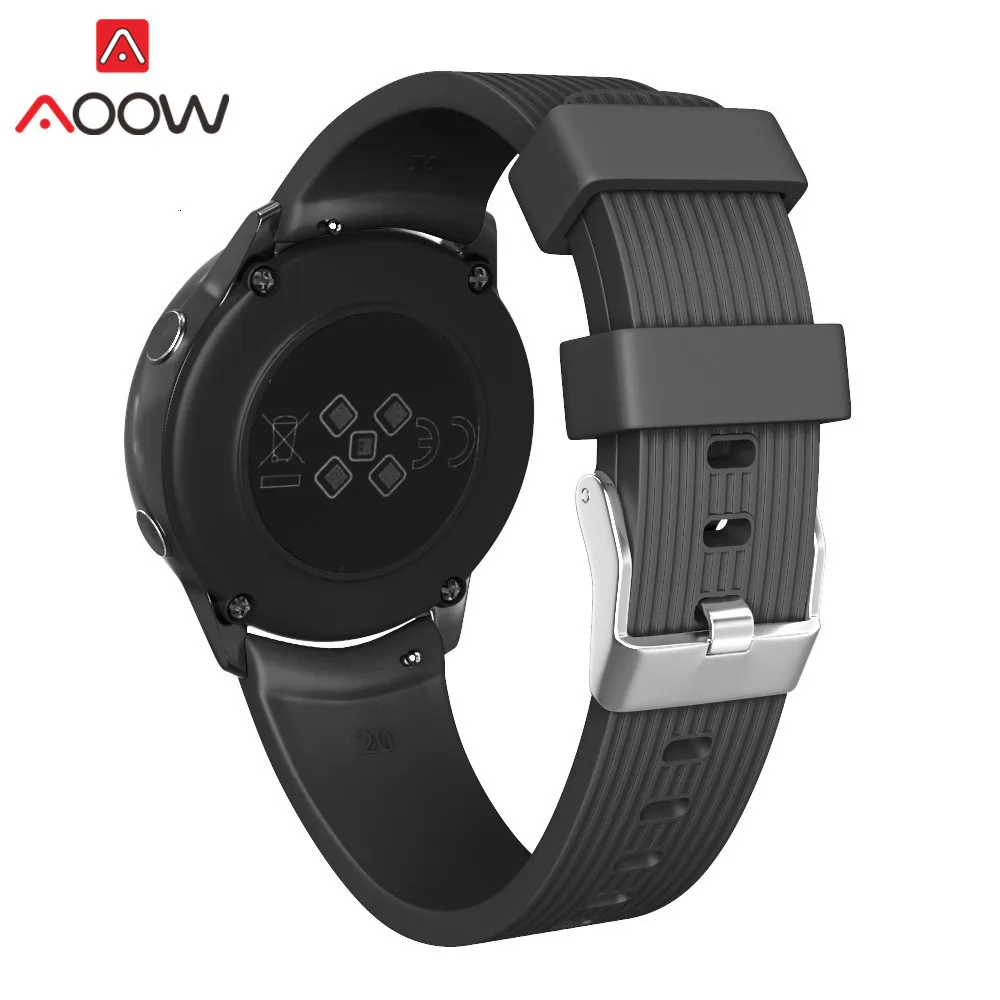 20 мм 22 мм силиконовый ремешок для часов samsung Galaxy Watch Active 42 мм 46 мм Резиновый Браслет ремешок для gear S2 S3 SM-R800 SM-R810