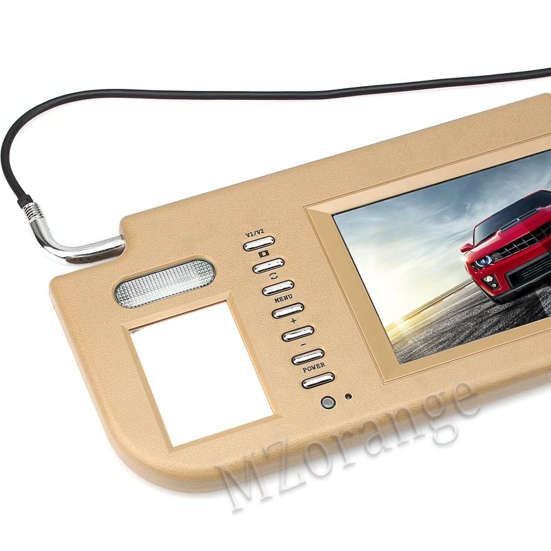 MIZIAUTO сенсорный 7 дюймов Автомобильный солнцезащитный козырек монитор DVD/ТВ медиа Экран дистанционного Управление цельнокроеное платье 800X480 Разрешение бежевый цвет аксессуары