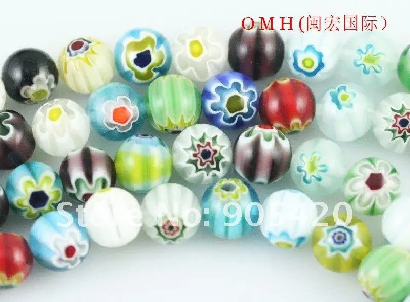 Оптовая продажа Микс красных и синих бусин OMH 6 8 10 12 мм плоская форма круглый