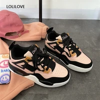 2021 women sports kawaii sneakers pink mixed color vulcanized shoes cute shoes sweet japanese style high end casual shoes