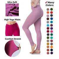 2022 plus size grids 92 polyester 8 spandex milk silk buttery soft brushed women leggings manufacture