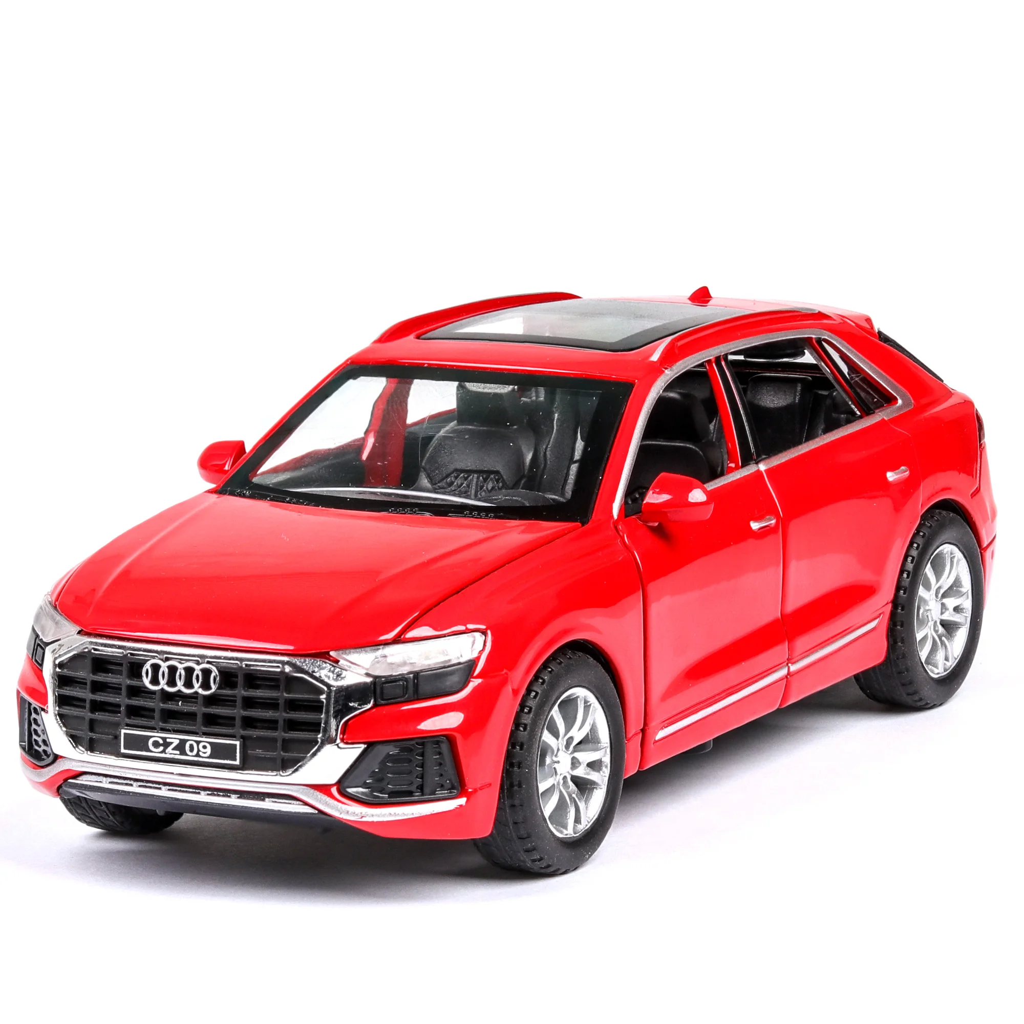 1:32 Высокая симуляция Audi Q8 SUV звук и свет тянуть назад сплав игрушка модель