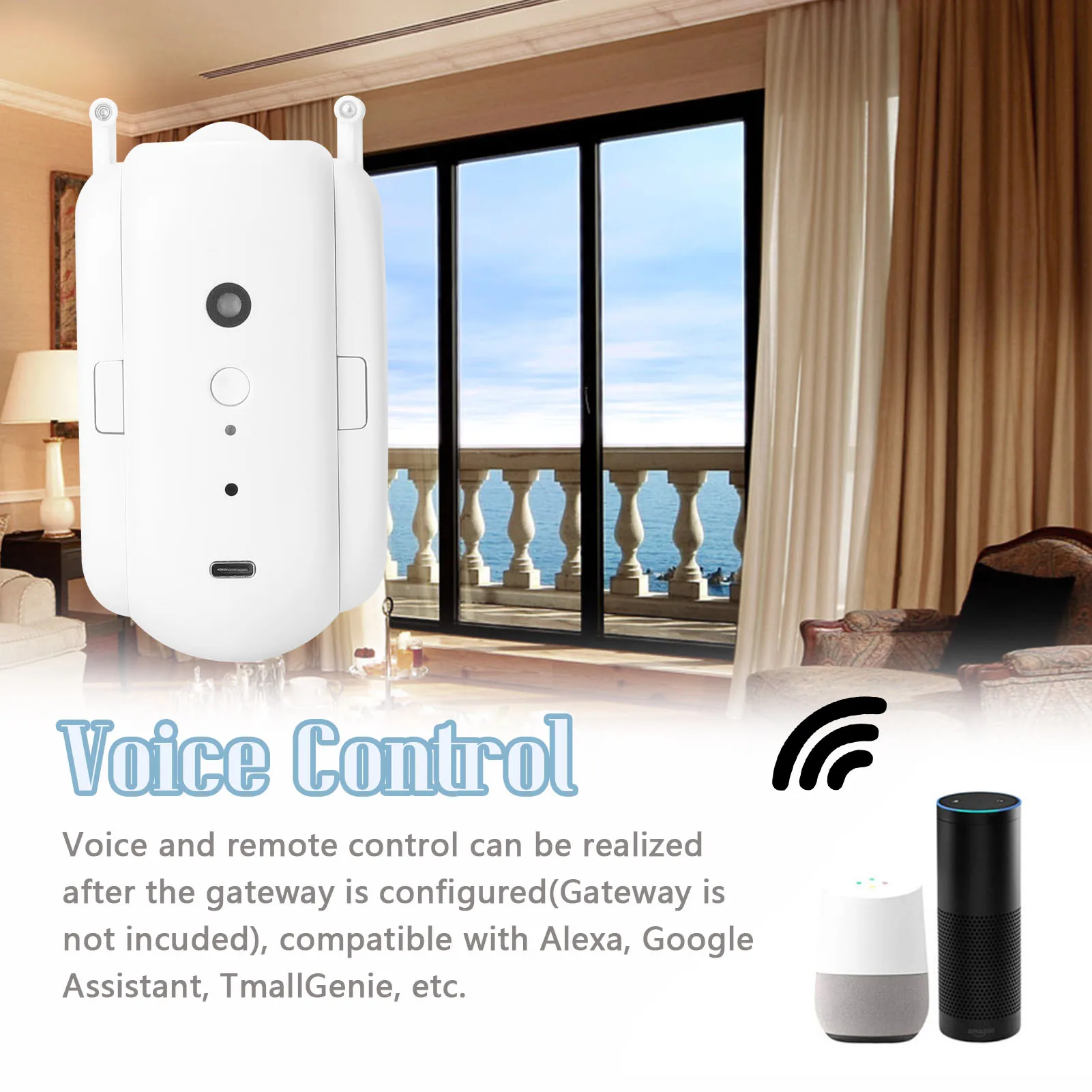 Tuya Bluetooth Smart Curtains Robot Wireless Automatic Curtain Opener Voice Remote Control Motor for Alexa Google Home | Обустройство