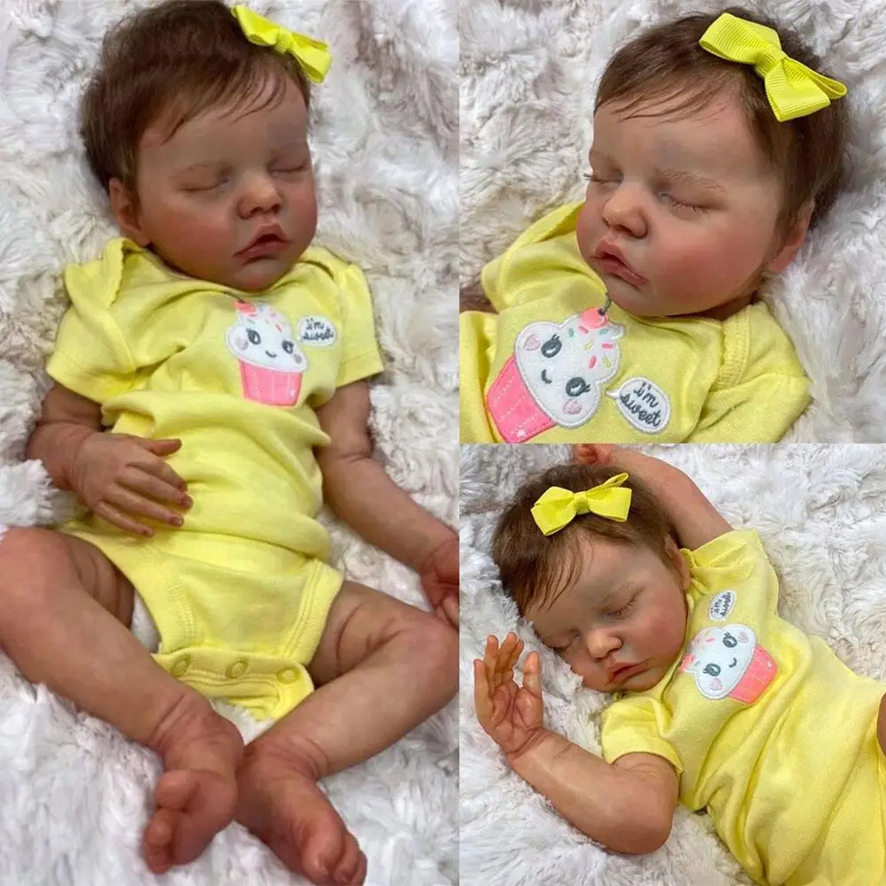 

2021 46cm Realistic Doll Full Soft Silicone Vinyl Toddler Girls Babies Lifelike For Boys Girl Birthday Toy Gift Wholesale I4Z5