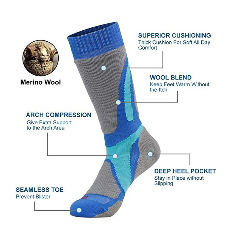 Носки из мериносовой шерсти носки унисекс ZEALWOOD для горнолыжного спорта и